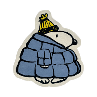 Snoopy Puffer Jacket Rug | 110 x 112 cm | Blue Yellow